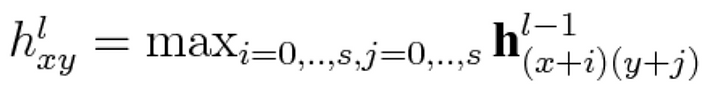 Max Pooling Formula