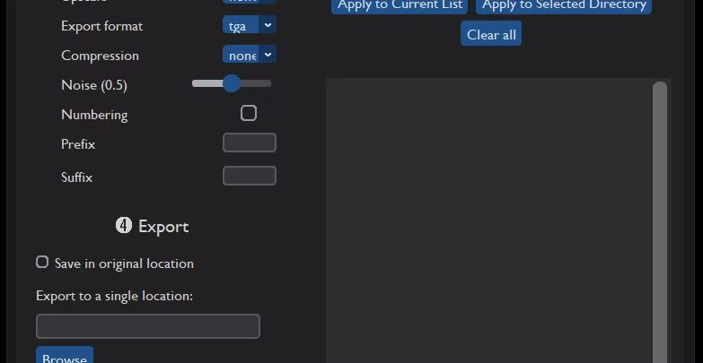 General export settings